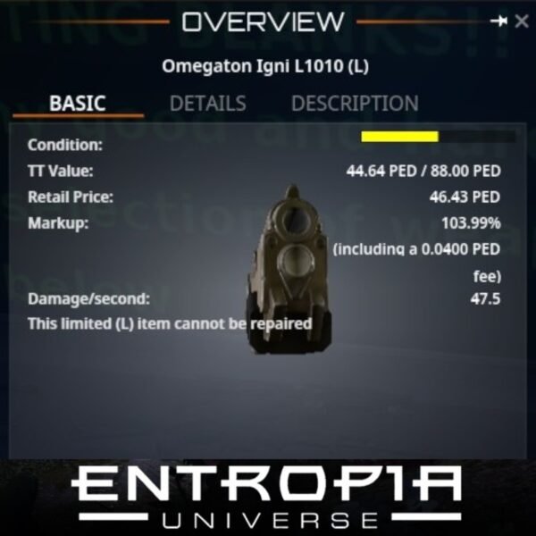 ขาย Omegaton Igni L1010 (L) ในเกม Entropia Universe