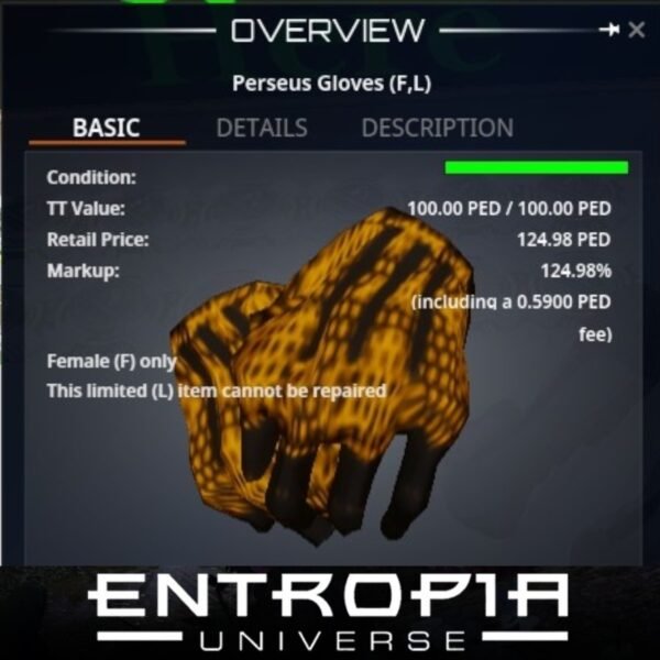 ขาย Perseus Gloves (F,L) ในเกม Entropia Universe