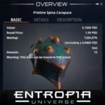 ขาย Pristine Spina Carapace ในเกม Entropia Universe