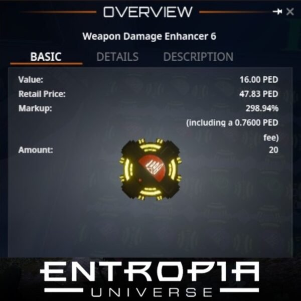 ขาย Weapon Damage Enhancer 6 ในเกม Entropia Universe