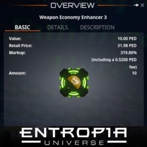 ขาย Weapon Economy Enhancer 3 ในเกม Entropia Universe