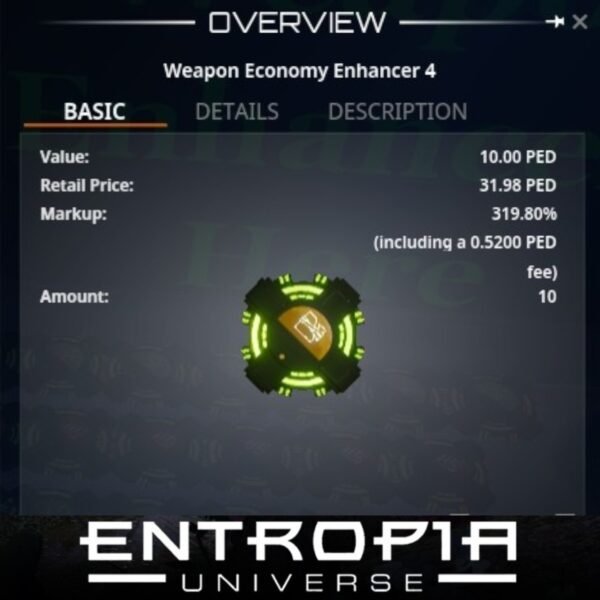 ขาย Weapon Economy Enhancer 4 ในเกม Entropia Universe