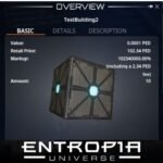 ขายกล่อง TestBuilding2 ในเกม Entropia Universe