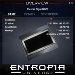 ขาย Plasma Sign (UGC) ในเกม Entropia Universe