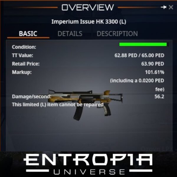 ขาย Imperium Issue HK 3300 (L) ในเกม Entropia Universe