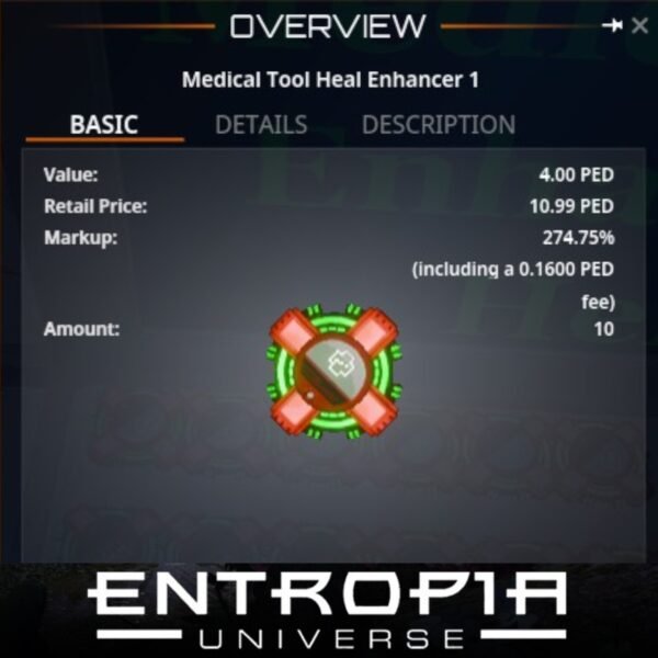 ขาย Medical Tool Heal Enhancer 1 ในเกม Entropia Universe