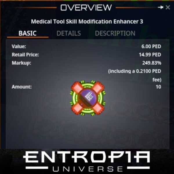 ขาย Medical Tool Skill Modification Enhancer 3 ในเกม Entropia Universe