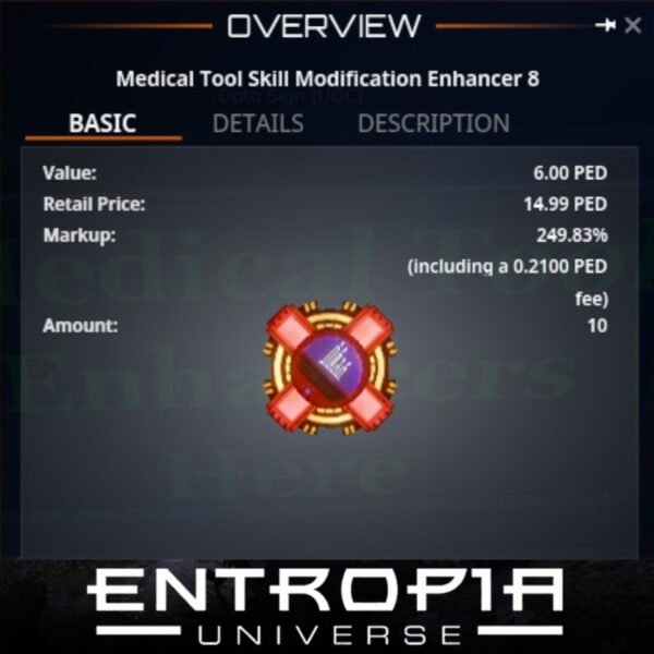 ขาย Medical Tool Skill Modification Enhancer 8 ในเกม Entropia Universe