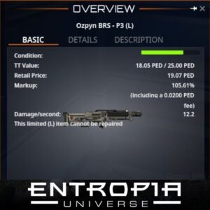 ขาย Ozpyn BRS - P3 (L) ในเกม Entropia Universe