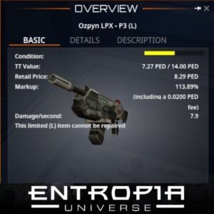 ขาย Ozpyn LPX - P3 (L) ในเกม Entropia Universe