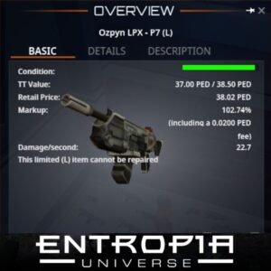 ขาย Ozpyn LPX - P7 (L) ในเกม Entropia Universe