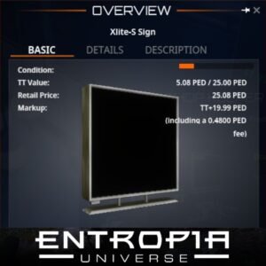 ขาย Xlite-S Sign ในเกม Entropia Universe